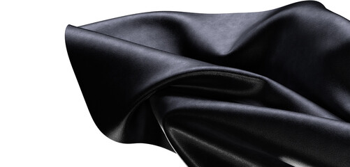 Close-up of a flowing black fabric, showcasing detailed texture and creating a sense of luxury and sophistication.