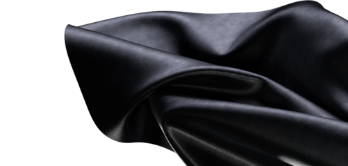 Close-up of a flowing black fabric, showcasing detailed texture and creating a sense of luxury and sophistication.