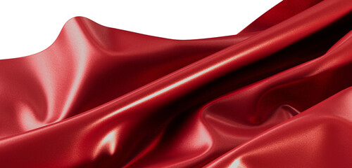 A close-up view of luxurious red satin fabric. Perfect for fashion, design, and texture-related...