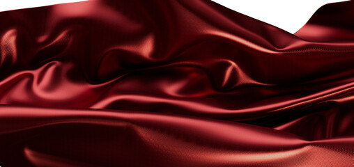 Obraz premium Luxurious red satin fabric flowing, draped, and textured, perfect for backgrounds and designs.