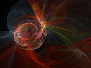 Fractal colored abstract on black background