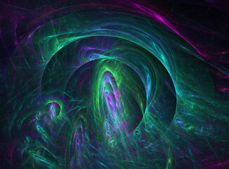 Fractal colored abstract on black background
