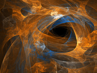 Fractal colored abstract on black background