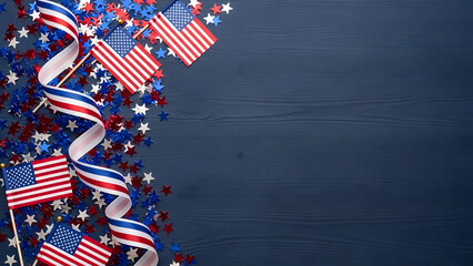 Presidents Day celebration with stars and stripes decorations