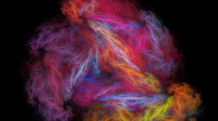 Fractal colored abstract on black background