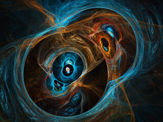 Fractal colored abstract on black background