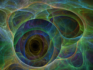 Fractal colored abstract on black background