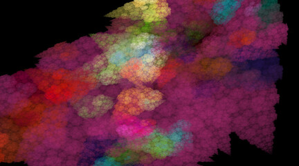 Fractal colored abstract on black background