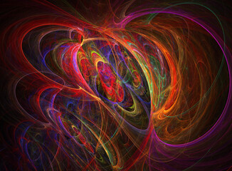 Fractal colored abstract on black background