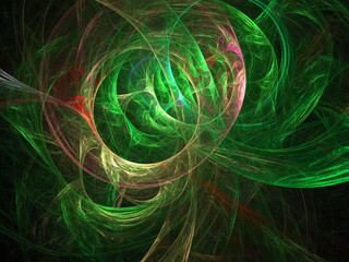 Fractal colored abstract on black background