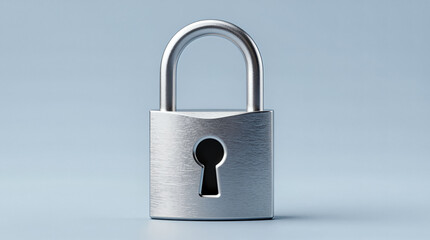 Naklejka premium Metallic padlock isolated on light background