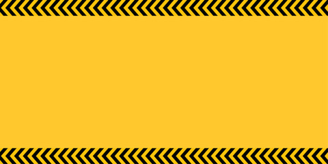 Caution border pattern with black chevron arrows on yellow background representing warning zone, directional safety marking, construction border and industrial hazard concept