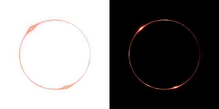 Minimalist red circel with soft shadow, vibrant scarlet circular object on a transparent background