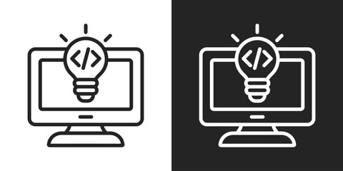 Awareness Icon In Black And White Line Style