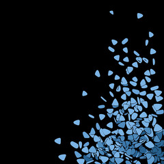 Minimalist Design: Vibrant Blue Stones and Pebbles on Black Backdrop with Abstract Texture