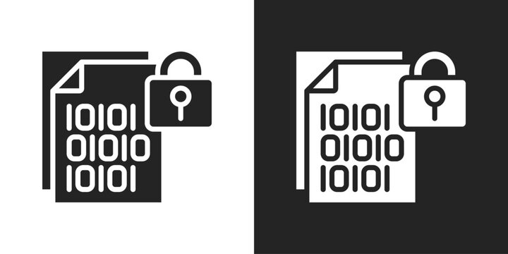 Encryption Icon In Black And White Glyph Style