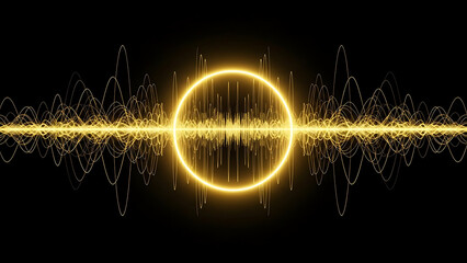 Golden Sound Wave Illustration