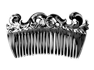 Vintage Style Ornate Comb: Elegant Hair Accessory with Antique Look and Decorative Details for Luxury Hair Care