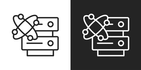 Data Science Icon In Black And White Line Style