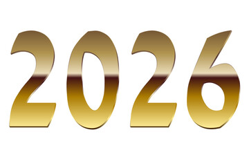 2026年の金色の文字イラスト