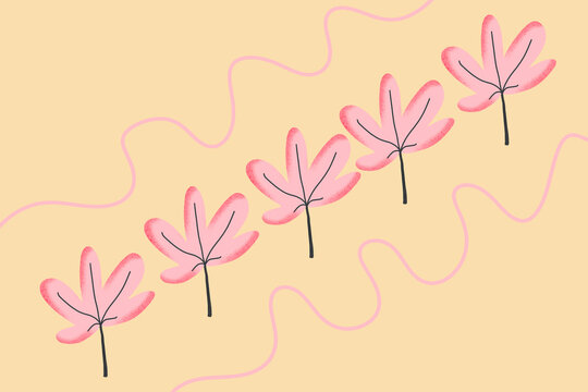 Whimsical floral illustration in modern folk art style