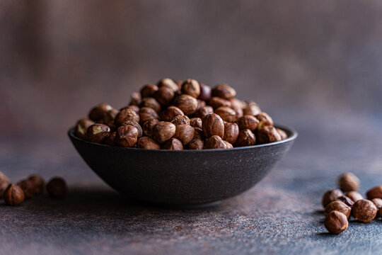 Organic hazelnuts in a bowl perfect for healthy cooking