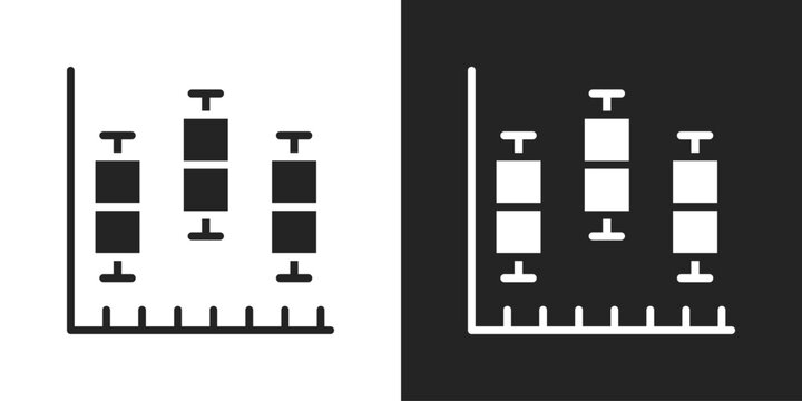 Box Plot Icon In Black And White Glyph Style