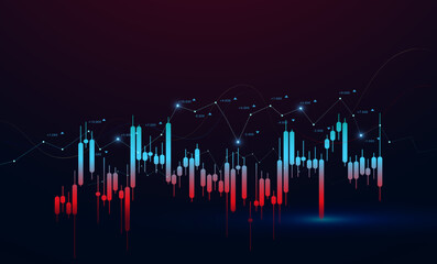 Financial chart showing stock price movement with graph indicators for trade analysis and profit. and Stock market graph illustrating index volatility, financial analysis