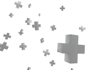 Obraz premium 抽象的なプラス記号の世界の3Dイラストレーション