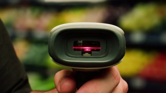 Scan scanning QR code Shipping Label For Delivery payment for parcels in shop store, supermarket paper list, receipt for purchases. 