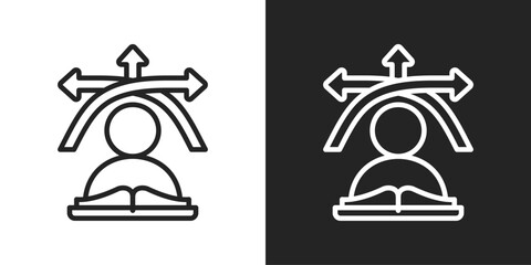 Flexibility Icon In Black And White Line Style