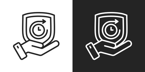 Future proof Icon In Black And White Line Style