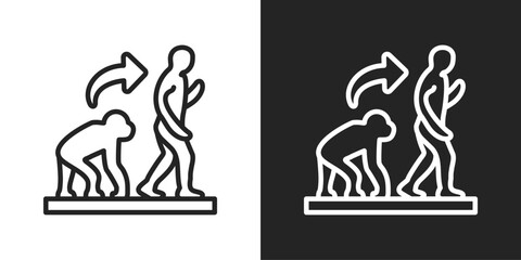 Evolution Icon In Black And White Line Style © Elzicon