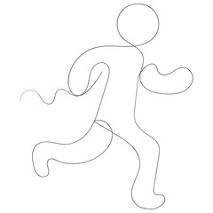 Obraz premium continuous line drawing man running icon vector illustration athlete 