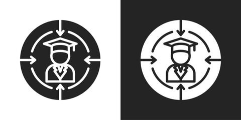 Personalization Icon In Black And White Glyph Style