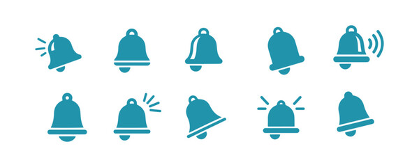 Set of notification bell icons

