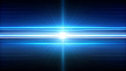 Vibrant blue light beam with radiant glow and dark background