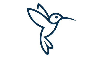 Obraz premium Minimalist hummingbird icon