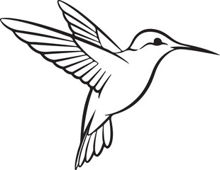 Fototapeta premium Hummingbird Silhouette – Stylized Vector Bird in Flight