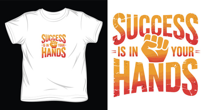 Patience and hard work motivational t-shirt graphic with bold sans serif and script fonts