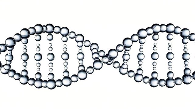Clear Glass DNA Double Helix Structure isolated on Transparent Background