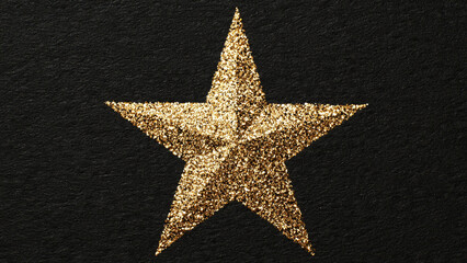 gold star on black background