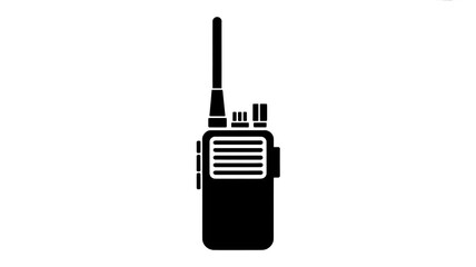 Obraz premium Black walkie talkie with antenna on white background