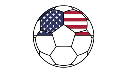 Obraz premium Soccer Ball with American Flag Design Illustration.