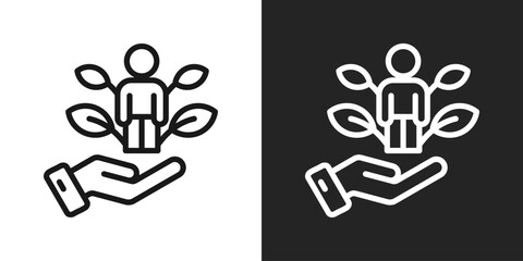 Obraz premium growth Icon In Black And White Line Style