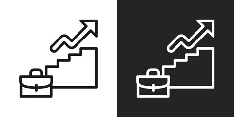 Career Icon In Black And White Line Style