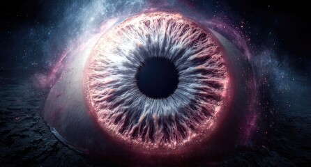 Cosmic eye, vibrant iris in space
