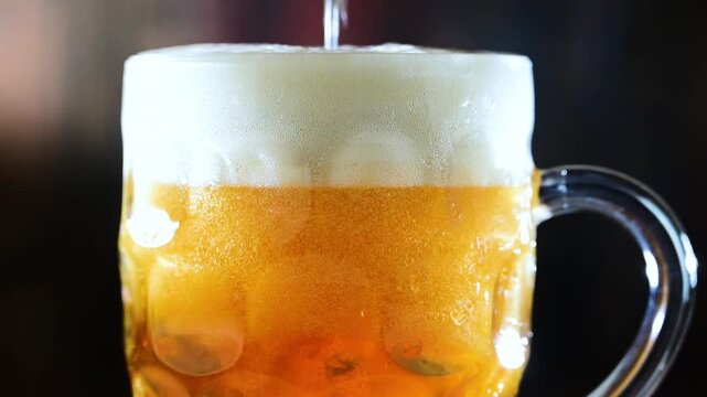 A mug of pale lager beer.