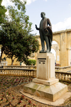 Statue of Gerald Strickland at Upper Barrakka Gardens in Valletta, Malta