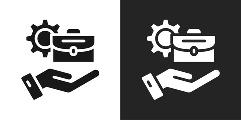briefcase Icon In Black And White Glyph Style
